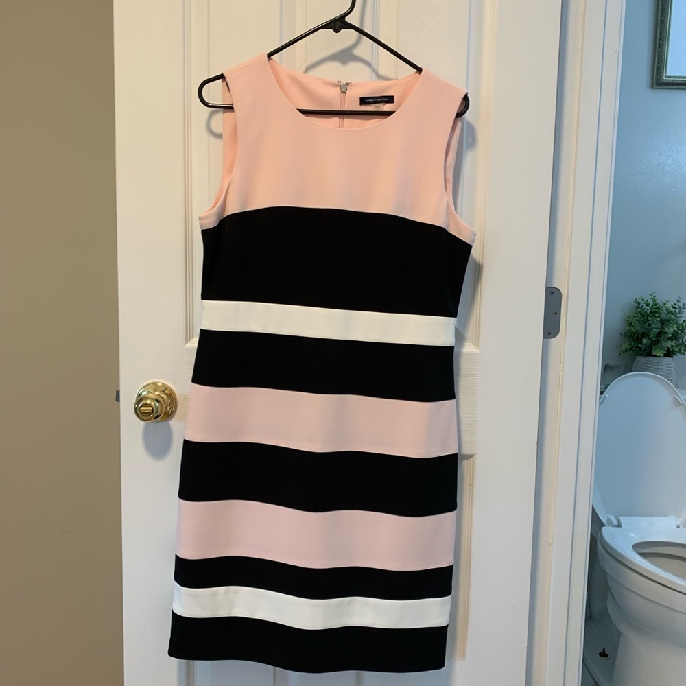 Tommy Hilfiger Pink, black, white Block horizontal stripe